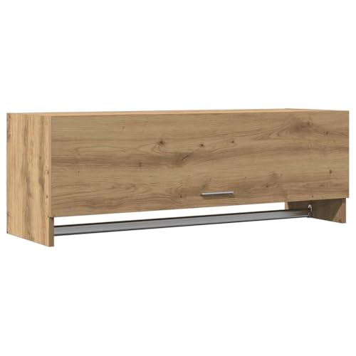 Teenpull Armario Artisan-roble 100 x 32,5 x 35 cm, material de madera con barra para colgar, espacio de almacenamiento, cajones, diseño moderno para dormitorio, habitación juvenil, ahorra espacio y