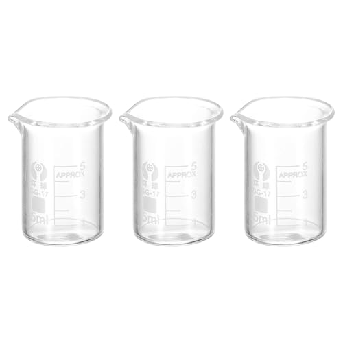 Bécher de laboratoire en verre borosilicaté compact 5 ml, récipient gradué haute résistance - 2