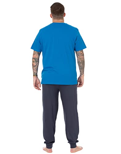 Pokemon Mens Pikachu Pajamas | Adults Blue Long Leg Loungewer Pants & Short Sleeve T-Shirt Complete Pokémon Gaming PJ Set3