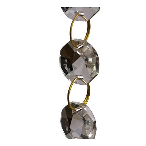 Lampadario pendenti con prismi di cristallo Ghirlanda di perline ottagonali in cristallo trasparente da 14 mm con connettori in metallo for decorazioni for matrimoni $, tende, lampadari, accessori Par