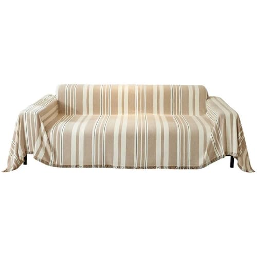 Housse de canapé universelle crème anti-glisse solution taches - 6