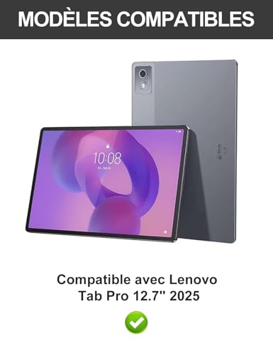 Coque Clavier Lenovo Idea Tab Pro 2025 12.7 Violet AZERTY Déchirable