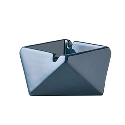 LGYKMU Cenicero De Cerámica, Cenicero Tormenta De Viento Olor Cenicero De Sellado para La Decoración del Hogar Oficina Práctico Agradable Decoración Desktop,Blau grün,Raute Cover