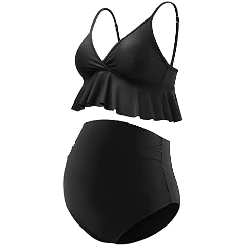 Bhome Maternity High Waisted Bikini Set Cover
