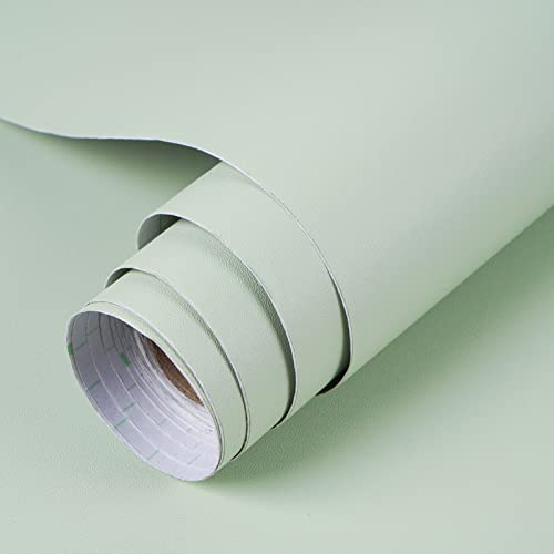 Mecpar Light Green Wallpaper 15.7" X 118" Green Contact Paper Green Peel And Stick Wallaper Vinyl Self-Adhesive Removable Thicken Wallpaper For Rooms Kitchen Countertop Cabinet Wall Decoration #TOP13