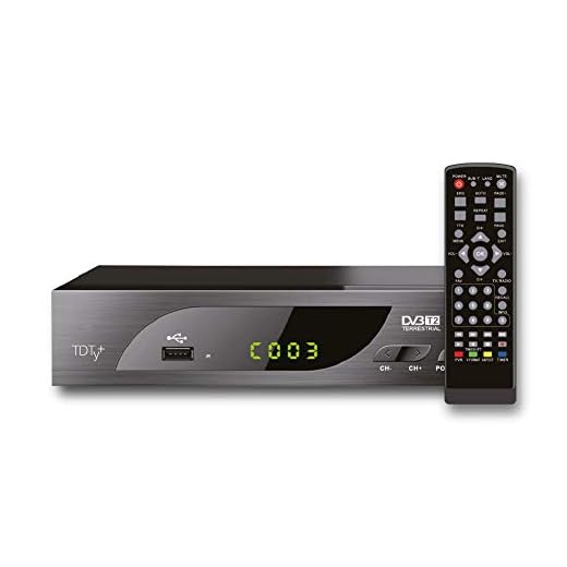 Biwond HD Decodificador Grabador TDTy+ (DVB-T2, HDTV, 1080p, HDMI, SCART, USB, MPEG4, H.264, HE-AAC 5.1 Multi-Canal, Dolby Digital Plus) - Negro