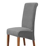 Photo Gallery coprisedia per sedia con schienale alto, fodera in tessuto di velluto elasticizzato, sfoderabile, per casa, sala da pranzo, cucina, hotel (2 pezzi, grigio scuro) Photo Gallery coprisedia per sedia con schienale alto, fodera in tessuto di velluto elasticizzato, sfoderabile, per casa, sala da pranzo, cucina, hotel (2 pezzi, grigio scuro)
