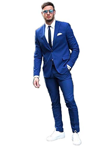 Costume homme 2 pièces revers cranté veste simple boutonnage pantalon