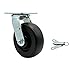 Stainless Steel Polyolefin Swivel Top Plate Caster w/Maintenance Free Bearings & 6" x 2" Black Wheel & Bolt on Swivel Lock - 700 lbs Capacity/Caster - Service Caster Brand
