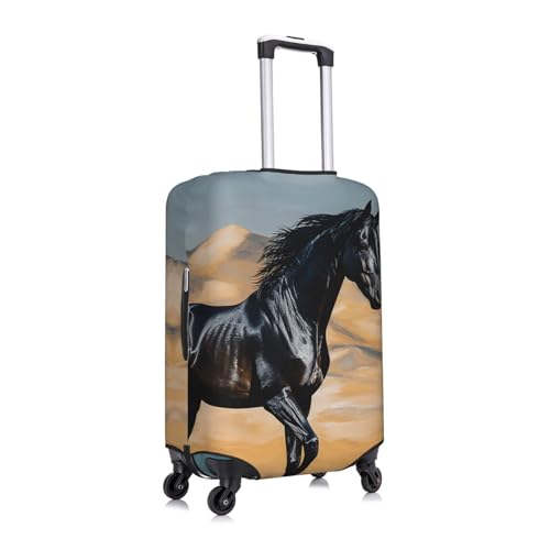 Travel Luggage Cover Fashion Suitcase Protector Black Arabian Horse Spandex Baggage Covers Washable Suitcase Covers Anti-Scratch Luggage Cover Protectors Fits 18-32 Inch Suitcases Large2