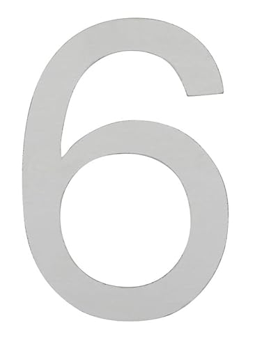 ARREGUI SEC11-T2 Número de Casa Exterior de 12 cm de altura | Placa de Señalización de Acero Inoxidable Satinado | Número de Puerta | Letra de Casa | Número de Vivienda, Piso o Escalera | Número 6