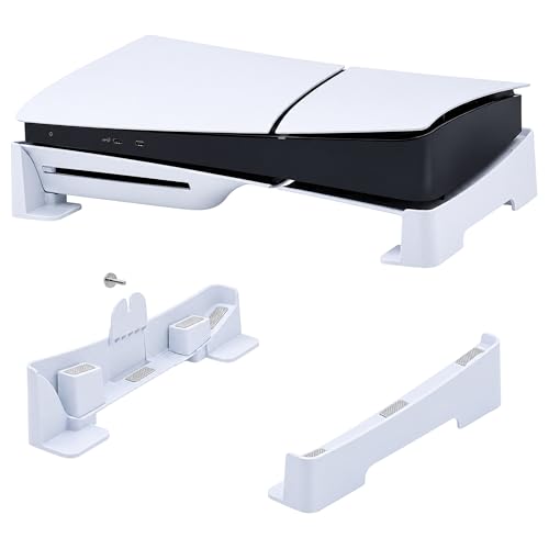 Image of Sounce Horizontal Stand for PS5 Slim /Pro Console - Anti-Slip ABS Base, Port & Button Access, Stable Desk Organizer for PS5 Slim Digital & Ultra-HD Edition