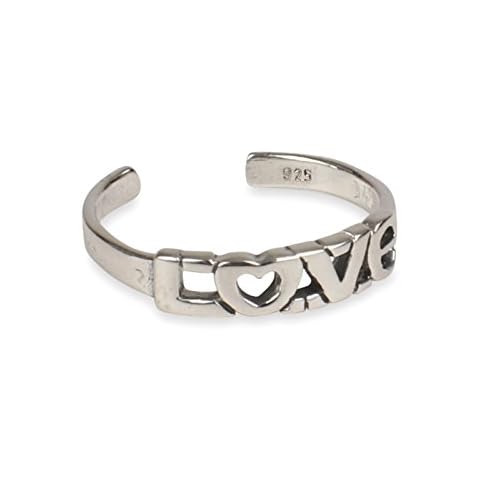 Red Crimson 925 Solid Sterling Silver Love Toe Ring Cover