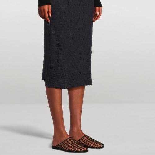 Caradise Jelly Shoes for Women Slip On Clear Mesh Flat Slides Closed Toe Jelly Sandals Mules Summer Slippers Chocolate Size 72