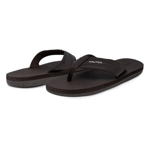Image of Nautica Men's Flip Flop Shower Sandals Slides - Comfortable Waterproof Beach Footwear Slip-On Thong (Medium /Wide Width)