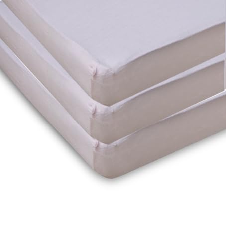 First Essentials Fitted Cotton Knit Bassinet Sheet Standard Size Girls (Pink, Pack of 3