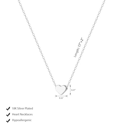 Cute Heart Necklace for Women Gold/Silver Plated Heart Pendant Choker Necklaces Tendy Love Heart Chain Necklace Dainty Gold/Silver Necklace Jewelry Gifts for Women2