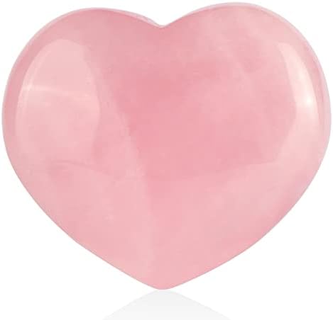Natural Rose Quartz Heart Shaped Worry Stone - 60mm Healing Cryst...