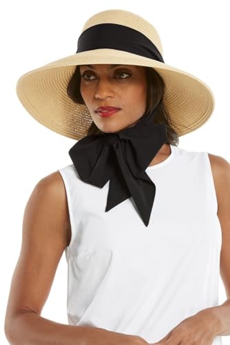 Sombrero de moda para mujer con bufanda y protección solar UPF 50+