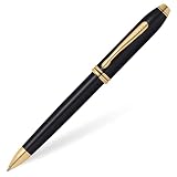Cross Townsend Refillable Ballpoint Pen, Medium Ballpen, 23 Carat Gold-Plated Appointments, Includes
