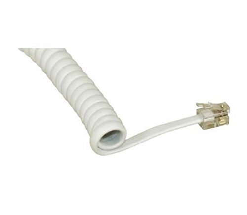CAVO TELEFONICO SPIRALATO PER CORNETTE BIANCO 2 m