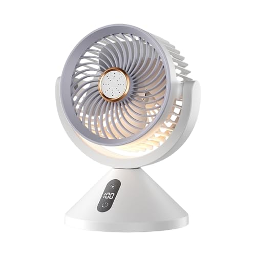 Ventilador De Circulación De Aire | Ventilador Eléctrico Recargable Por USB Con 100 Velocidades Y Luz Nocturna LED | Máquina De Enfriamiento Portátil De Escritorio Con Luz LED Para Trabajo Estudio Y S