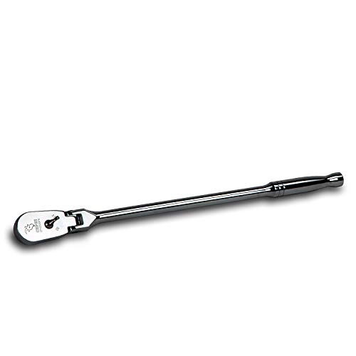 Capri Tools 1/2-Inch Drive Low Profile Flex-Head Ratchet, True 72-Tooth, 5-Degree Swing Arc, 180-Degree Flex-Head (CP12500FX)