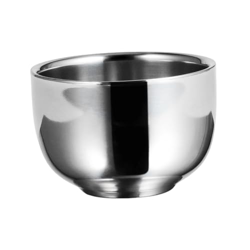BELLIFFY 2 Pcs Stainless Steel Shaving Bowls Barber Shaving Bowl Cup Large Capacity Foaming Bowl for Personal or Professional Use