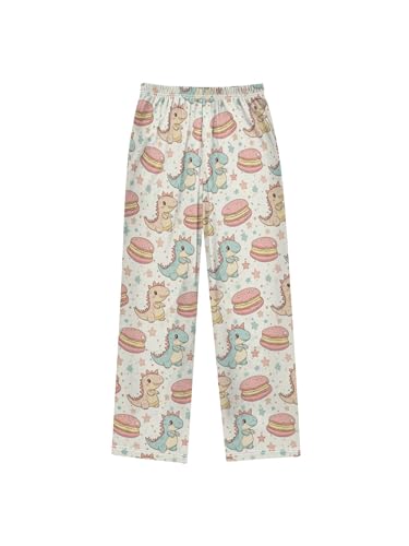 ZZKKO Cartoon Cute Dinosaur Macaron Boys Pants for Kids Jogger Pants with Pockets S2