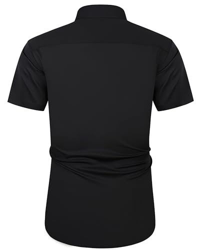 J.VER Men's Short Sleeve Dress Shirts Stretch Wrinkle Free Casual Button Down Shirts with Pocket for Business Wedding4