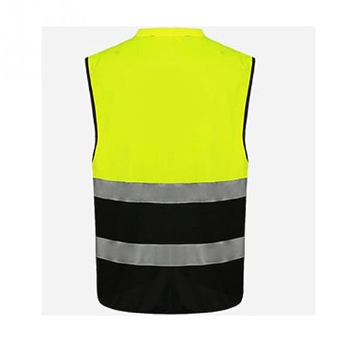 Colete de segurança com 2 bolsos refletivo colete de segurança com tiras reflexivas, G-GG amarelo pr