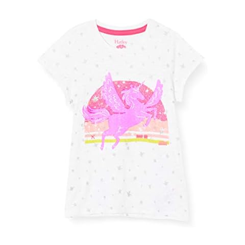 Hatley Girl's Short Sleeve T-Shirt with Pegasus Design Cover