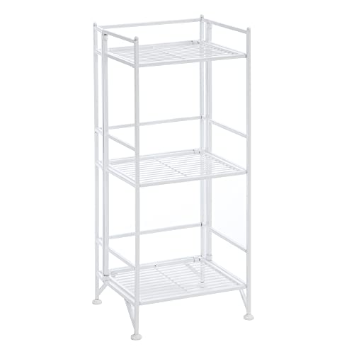 Image of Convenience Concepts Xtra Storage 3 Tier Folding Metal Shelf, White