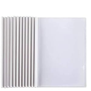 lyivssuy Clear Report Covers A4 Size Sliding Bar File Folder 11.4 x 8.5 inches Clear White Report Covers with Sliding…