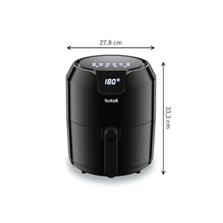 Tefal Heißluftfritteuse Easy Fry Precision XL, Air Fryer, 1500 W, 4,2 L für 6 Portionen, 8 automatische Programme, Digitales Display, energiesparend, gesunde Friteuse ohne Öl, schwarz, EY4018