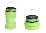 Trekk Solar Or USB Charging Camping Collapsable Lantern with Waterproof Silicone Storage | 3 LED Light Settings | Compact Camp Gear | Outdoor Survival Lamp for Hiking Fishing Emergency Flashlight