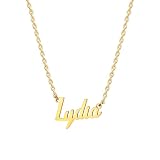 MOMOL 18K Gold Plated Stainless Steel Name Necklace Personalized Custom Name Necklace Customized Nameplate Necklace for women Lydia