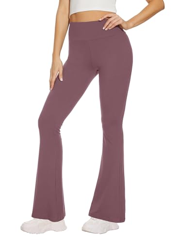 Sundwudu Black Flare Yoga Pants for Women - Soft High Waist Bootcut Leggings Tall & Long Bootleg Pants for Women
