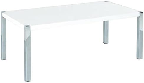 Center One Novello Living Room Coffee Table - Solid White Drinks Table