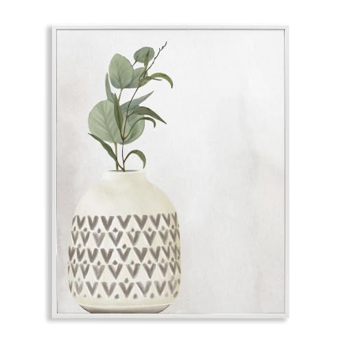 Eucalyptus Herb Sprig Botanical Vase, 11 x 14 Inch Framed Giclée Print