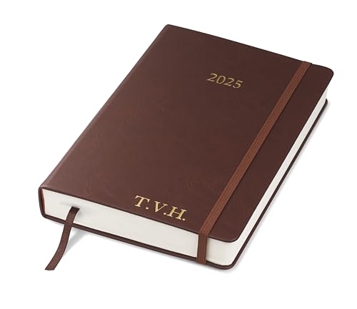Wykeham's Executive 2025 Daily Journal Planner – Customization Available (Personalized Conker, 8.5"×5.5")
