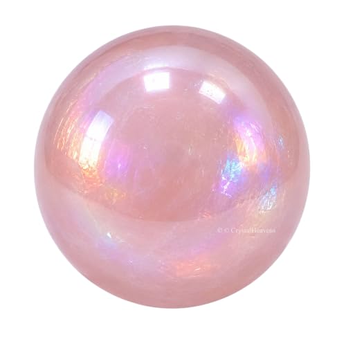 Image of Certified Angel Aura Rose Quartz Crystal Ball for Meditation - Premium Crystal Vastu Items for Home and Feng Shui Items for Good Luck - Ideal for Pooja Supplies and Spiritual Practices (1 Inch)