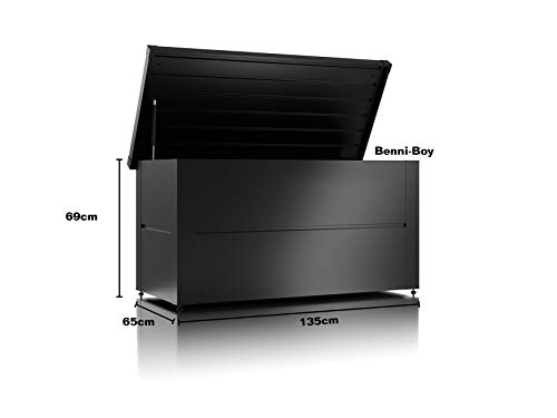 ILESTO LESTO Benni-Boy mit Schloss Garten Kissenbox Wetterfest Gartenkiste 401 Liter, Metall Auflagenbox verstärktem… – Bild 4