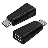 MTUERANC USB C to Mini USB Adapter [2 Pack], Type C Male to Mini USB Female Adapter Suitable for in Car Dashcam, Camera, Etc