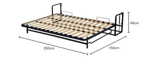 Wallbedking - Murphy Bed - Classic Horizontal Wall Bed - Fold Up - Space Saving Folding Bed Frame - Pull Down (180 cm x 200 cm)