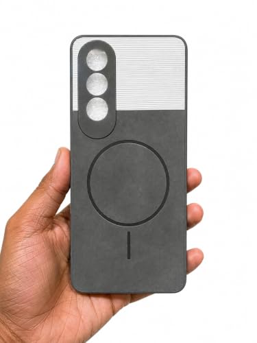 Image of Bintage 2in1 Hard Slim Back Case | Soft Border Camera Protect | Dual PU Leather Finish Back Cover Compatible for OnePlus Nord CE 4 5G - White & Grey