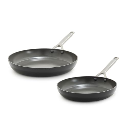 GreenPan x Bobby Flay 10” & 12” Ceramic Nonstick Frying Pan Set, ...