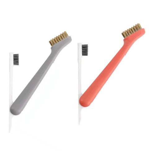 BAZEITFLOW 2 Piezas Cepillo de Limpieza de Cocina con Gancho Giratorio Cerdas de Inoxidable para Quitar y Grasas Duradero y Práctico para Parrillas y Electrodomésticos