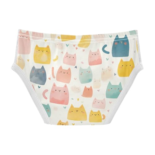 KLL Cute Cat Watercolor Pattern Toddler Boys' Comfort Nighttime Underwear Cute Children Panties2