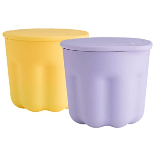 NULYLU 2sets Makeup Brush Cleaning Tool Silicone Rinsing Bowl for Makeup Tools Compact Design for Easy Storage for Cleaning Sponges and Brushes